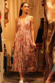 EMBROIDERED SILK DRESS HANNAH - sustainably made MOMO NEW YORK sustainable clothing, dress slow fashion
