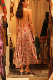 EMBROIDERED SILK DRESS HANNAH - sustainably made MOMO NEW YORK sustainable clothing, dress slow fashion