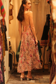 EMBROIDERED SILK DRESS HANNAH - sustainably made MOMO NEW YORK sustainable clothing, dress slow fashion