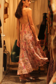 EMBROIDERED SILK DRESS HANNAH - sustainably made MOMO NEW YORK sustainable clothing, dress slow fashion