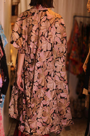 EMBROIDERED SILK NOVELTY KIMONO BEAMS - sustainably made MOMO NEW YORK sustainable clothing, Kimono slow fashion