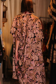 EMBROIDERED SILK NOVELTY KIMONO BEAMS - sustainably made MOMO NEW YORK sustainable clothing, Kimono slow fashion