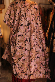 EMBROIDERED SILK NOVELTY KIMONO BEAMS - sustainably made MOMO NEW YORK sustainable clothing, Kimono slow fashion