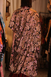 EMBROIDERED SILK NOVELTY KIMONO BEAMS - sustainably made MOMO NEW YORK sustainable clothing, Kimono slow fashion