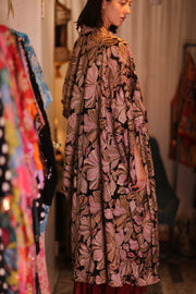 EMBROIDERED SILK NOVELTY KIMONO BEAMS - sustainably made MOMO NEW YORK sustainable clothing, Kimono slow fashion