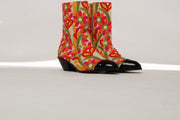 ESME FLORAL EMBROIDERED BOOTS - sustainably made MOMO NEW YORK sustainable clothing, ankle boots slow fashion