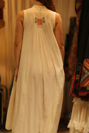 FAH EMBROIDERED FLOWER DRESS - sustainably made MOMO NEW YORK sustainable clothing, Boho Dress slow fashion