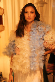 FEATHER FRILL KIMONO MARILYN - sustainably made MOMO NEW YORK sustainable clothing, coatandjacket slow fashion