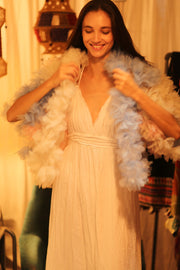 FEATHER FRILL KIMONO MARILYN - sustainably made MOMO NEW YORK sustainable clothing, coatandjacket slow fashion