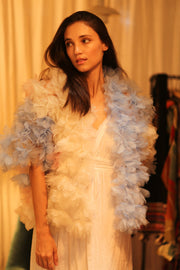 FEATHER FRILL KIMONO MARILYN - sustainably made MOMO NEW YORK sustainable clothing, coatandjacket slow fashion
