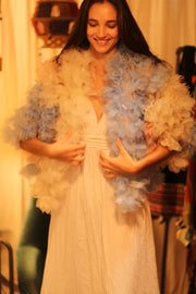 FEATHER FRILL KIMONO MARILYN - sustainably made MOMO NEW YORK sustainable clothing, coatandjacket slow fashion