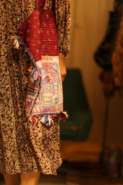 FIONA EMBROIDERED PATCHWORK BAG - sustainably made MOMO NEW YORK sustainable clothing, bag slow fashion