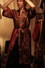FIRE THAI SILK KIMONO - sustainably made MOMO NEW YORK sustainable clothing, handmade slow fashion