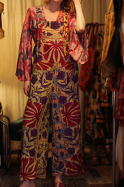 FREYA DUNGAREES EMBROIDERED FLOWERS - sustainably made MOMO NEW YORK sustainable clothing, embroidered slow fashion