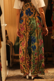 FREYA EMBROIDERED KANTHA JUMPSUIT GREENHOUSE - sustainably made MOMO NEW YORK sustainable clothing, embroidered slow fashion