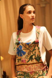 FREYA EMBROIDERED KANTHA JUMPSUIT GREENHOUSE - sustainably made MOMO NEW YORK sustainable clothing, embroidered slow fashion