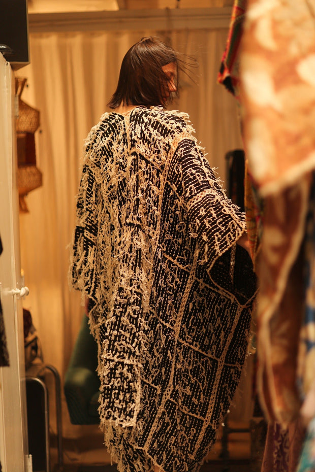 FRINGE KIMONO MATRIXA - sustainably made MOMO NEW YORK sustainable clothing, kimono slow fashion