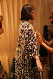 FRINGE KIMONO MATRIXA - sustainably made MOMO NEW YORK sustainable clothing, kimono slow fashion