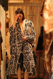 FRINGE KIMONO MATRIXA - sustainably made MOMO NEW YORK sustainable clothing, kimono slow fashion