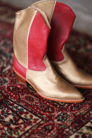 GOLD RED WESTERN BOOTS GUSTAV - sustainably made MOMO NEW YORK sustainable clothing, boots slow fashion