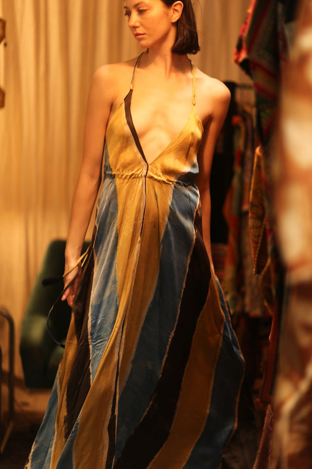 HAND BLOCK PRINT MAGIC DRESS HANNAH SOHO EDIT - sustainably made MOMO NEW YORK sustainable clothing, dress slow fashion