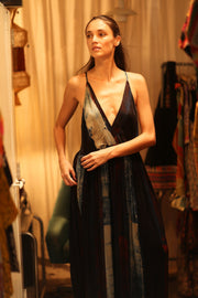 HAND BLOCK PRINT SILK DRESS LILY - sustainably made MOMO NEW YORK sustainable clothing, dress slow fashion