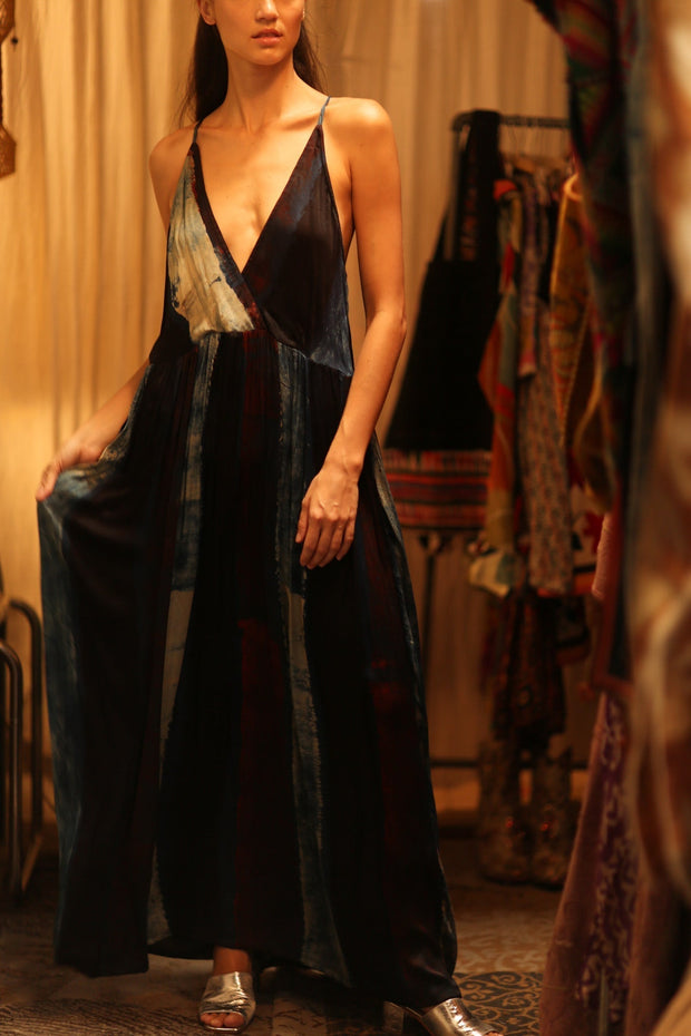 HAND BLOCK PRINT SILK DRESS LILY - sustainably made MOMO NEW YORK sustainable clothing, dress slow fashion