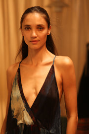 HAND BLOCK PRINT SILK DRESS LILY - sustainably made MOMO NEW YORK sustainable clothing, dress slow fashion