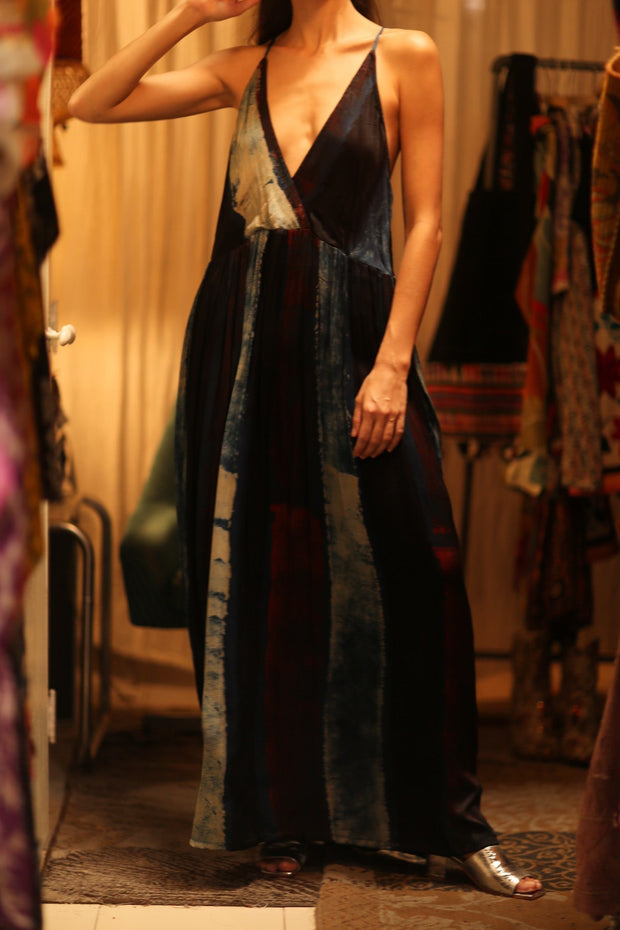 HAND BLOCK PRINT SILK DRESS LILY - sustainably made MOMO NEW YORK sustainable clothing, dress slow fashion