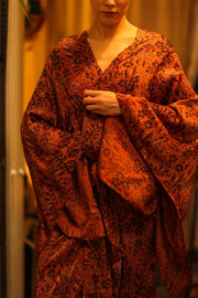 HAND BLOCK PRINT SILK KIMONO PINA - sustainably made MOMO NEW YORK sustainable clothing, bestseller slow fashion