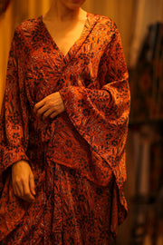 HAND BLOCK PRINT SILK KIMONO PINA - sustainably made MOMO NEW YORK sustainable clothing, bestseller slow fashion