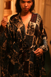 HAND BLOCK PRINT SILK KIMONO PINA MILAN EDIT - sustainably made MOMO NEW YORK sustainable clothing, kimono slow fashion