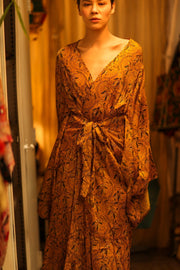 HAND BLOCK PRINT SILK WING KIMONO PINA - sustainably made MOMO NEW YORK sustainable clothing, bestseller slow fashion