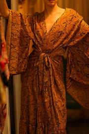 HAND BLOCK PRINT SILK WING KIMONO PINA - sustainably made MOMO NEW YORK sustainable clothing, bestseller slow fashion