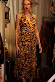 HANNAH SILK DRESS LEO - sustainably made MOMO NEW YORK sustainable clothing, Boho Chic Dress slow fashion