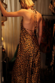 HANNAH SILK DRESS LEO - sustainably made MOMO NEW YORK sustainable clothing, Boho Chic Dress slow fashion