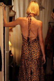 HANNAH SILK DRESS LEO - sustainably made MOMO NEW YORK sustainable clothing, Boho Chic Dress slow fashion