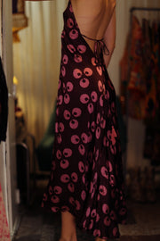HANNAH SILK DRESS PURPLE MONKEY - sustainably made MOMO NEW YORK sustainable clothing, Boho Chic Dress slow fashion