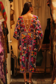 HEAVY EMBROIDERED KAFTAN ANTHARA - sustainably made MOMO NEW YORK sustainable clothing, dresskaftan slow fashion