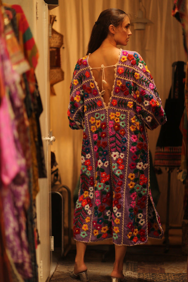 HEAVY EMBROIDERED KAFTAN ANTHARA - sustainably made MOMO NEW YORK sustainable clothing, dresskaftan slow fashion