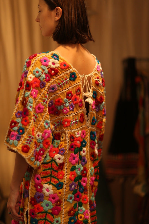 HEAVY EMBROIDERED KAFTAN ANTHARA - sustainably made MOMO NEW YORK sustainable clothing, dresskaftan slow fashion