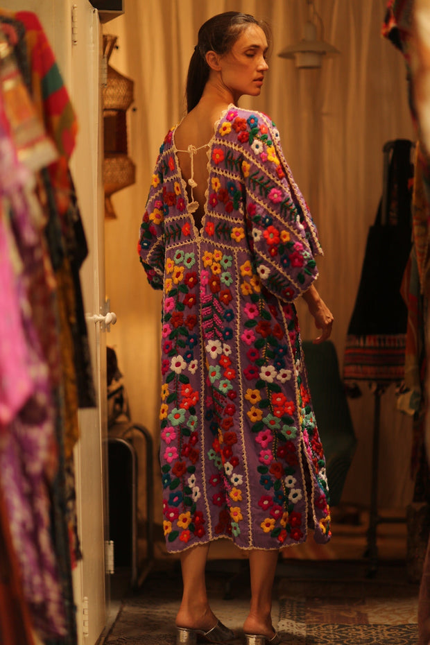 HEAVY EMBROIDERED KAFTAN ANTHARA - sustainably made MOMO NEW YORK sustainable clothing, dresskaftan slow fashion