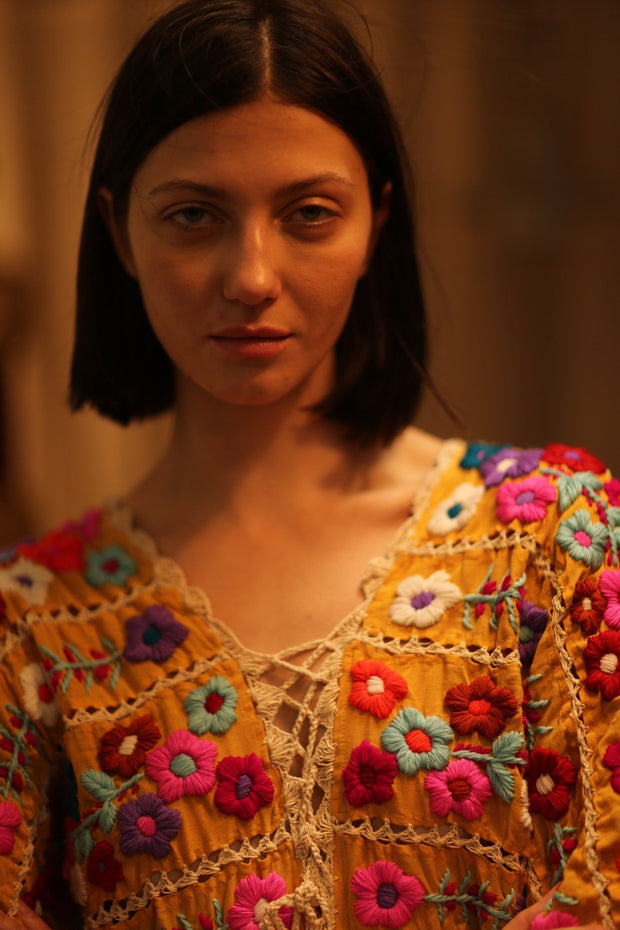 HEAVY EMBROIDERED KAFTAN ANTHARA - sustainably made MOMO NEW YORK sustainable clothing, dresskaftan slow fashion