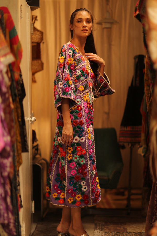 HEAVY EMBROIDERED KAFTAN ANTHARA - sustainably made MOMO NEW YORK sustainable clothing, dresskaftan slow fashion