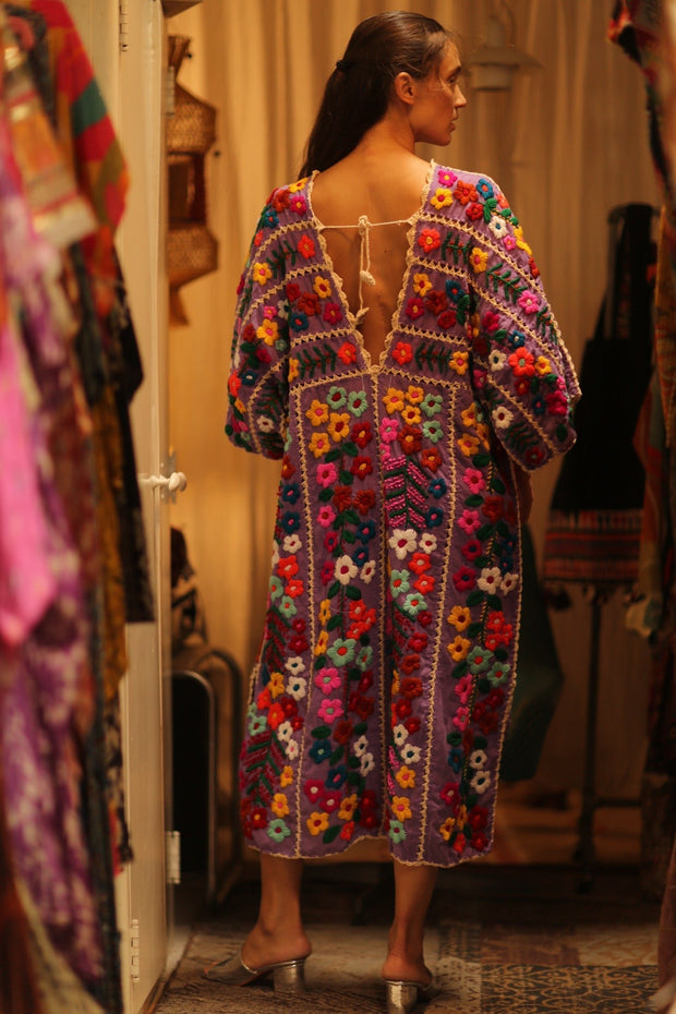 HEAVY EMBROIDERED KAFTAN ANTHARA - sustainably made MOMO NEW YORK sustainable clothing, dresskaftan slow fashion