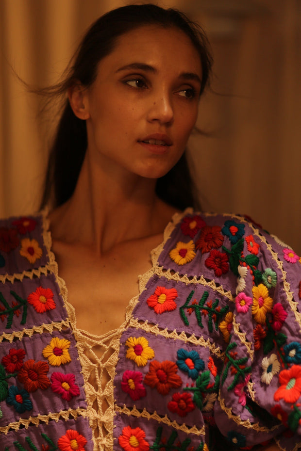 HEAVY EMBROIDERED KAFTAN ANTHARA - sustainably made MOMO NEW YORK sustainable clothing, dresskaftan slow fashion