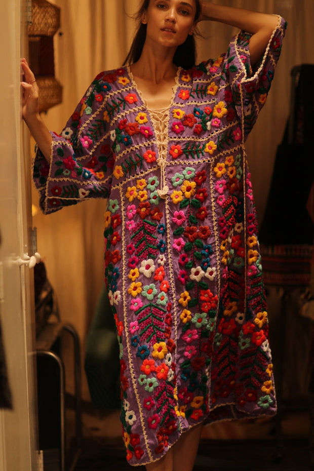 HEAVY EMBROIDERED KAFTAN ANTHARA - sustainably made MOMO NEW YORK sustainable clothing, dresskaftan slow fashion