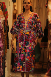 HEAVY EMBROIDERED KAFTAN ANTHARA - sustainably made MOMO NEW YORK sustainable clothing, dresskaftan slow fashion