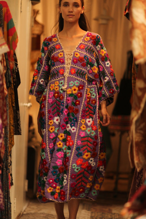 HEAVY EMBROIDERED KAFTAN ANTHARA - sustainably made MOMO NEW YORK sustainable clothing, dresskaftan slow fashion