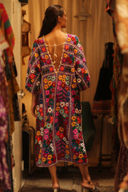 HEAVY EMBROIDERED KAFTAN ANTHARA - sustainably made MOMO NEW YORK sustainable clothing, dresskaftan slow fashion